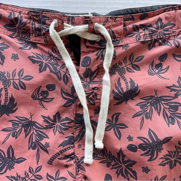 Body Glove Vintage Board Shorts Mens Medium 32" Waist Pink Floral Palms Unlined - Picture 2 of 10